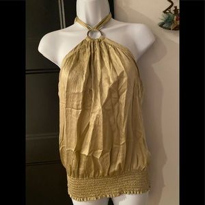 100% silk yellow halter